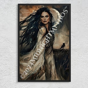 Lilith Goddess Art Print: Empowered by the Wilderness, Mythology Wall Art (Unframed)