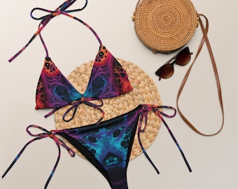 Purple and Blue Tie Dyed bikini