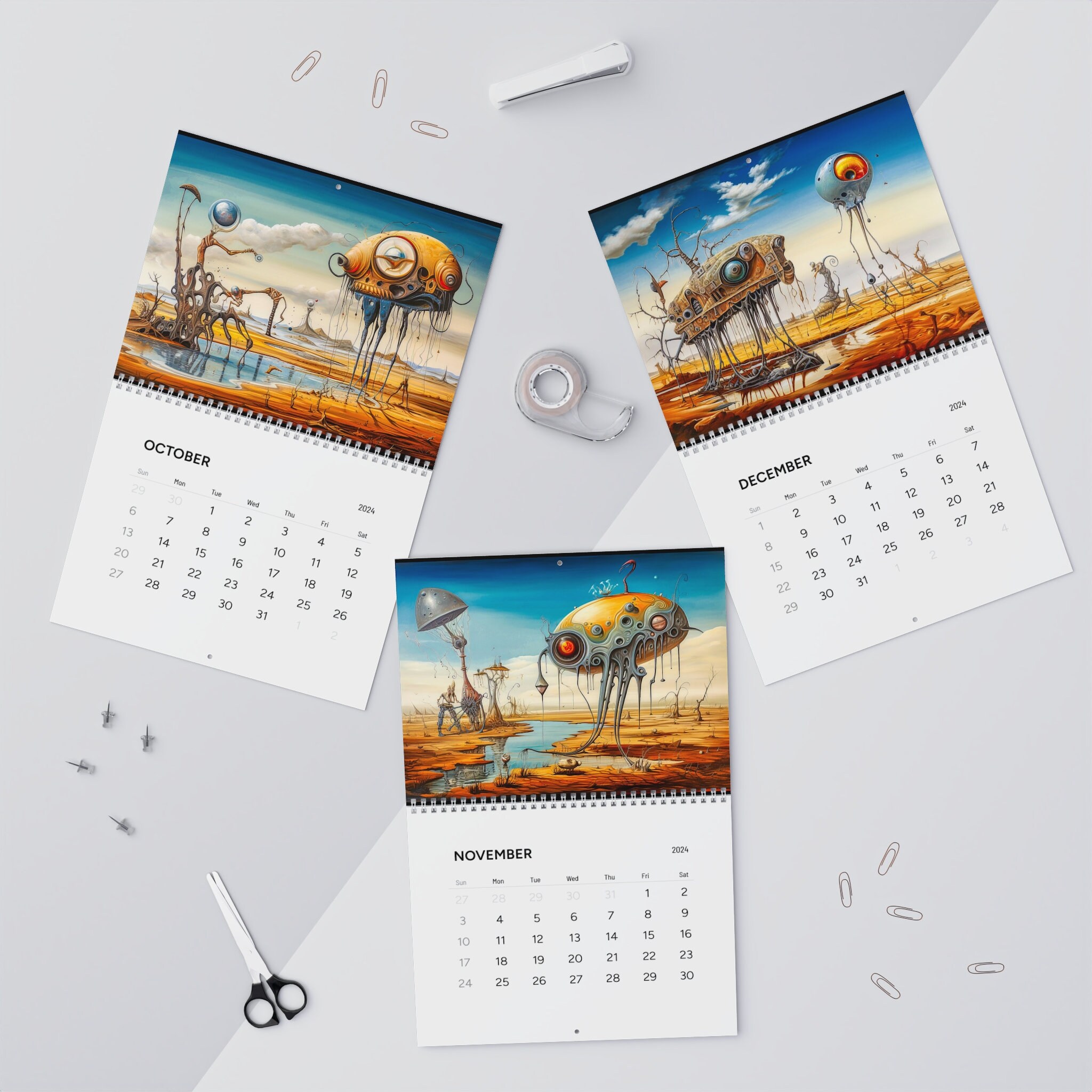 Wall Calendars 2024 Etsy
