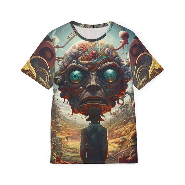 T-shirt Graphique Trippy Skull - Imprimé Psychédélique, Coton - Neuf Avec étiquettes