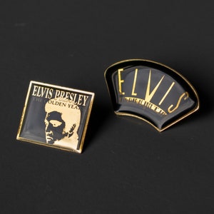 Elvis Presley pins from 1980, music merch vintage