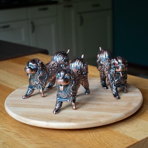 Table gas lighter as Peking Dog, statue, Bronze Paint, animal, vintage decoration