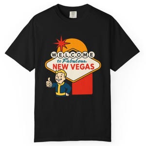 Fallout New Vegas T-Shirt: Comfort Colors Tee, Retro Vault Boy Design