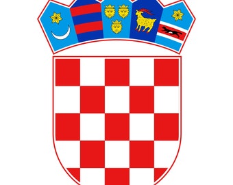 Hrvatski Grb // Croatian Coat of Arms B&W and Colour Instant downloads. Great for soccer projects!