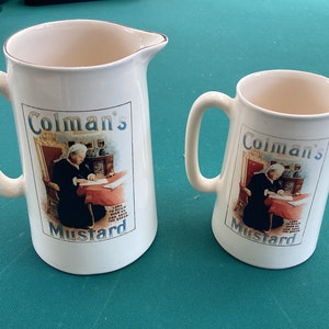 Amberglade pottery Colmans mustard pots set of 2