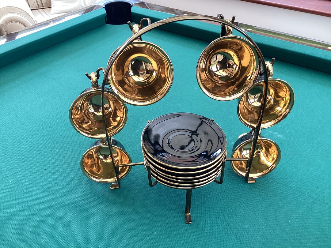 Italian Black and Gold Coffee Set 1950s Etsy