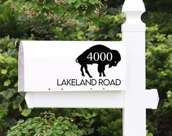 Buffalo Mailbox Decal | Personalized Mailbox Decal with Address | Bills Mafia Decor | Buffalo Bills Custom Sticker | Mailbox Sticker