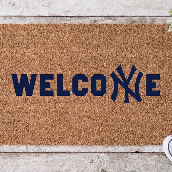 New York Yankee Doormat | MLB Welcome | Housewarming Gift | Baseball Doormat | Welcome Mat | Family Gift | Baseball | Cute Doormat