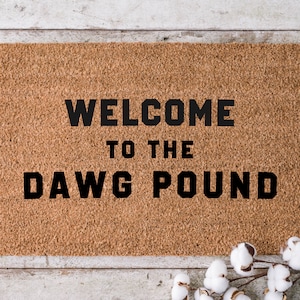Welcome to the Dawg Pound Doormat | Cleveland Browns Rug | Browns Welcome Mat | Browns Fan Gift | Cleveland Browns Doormat