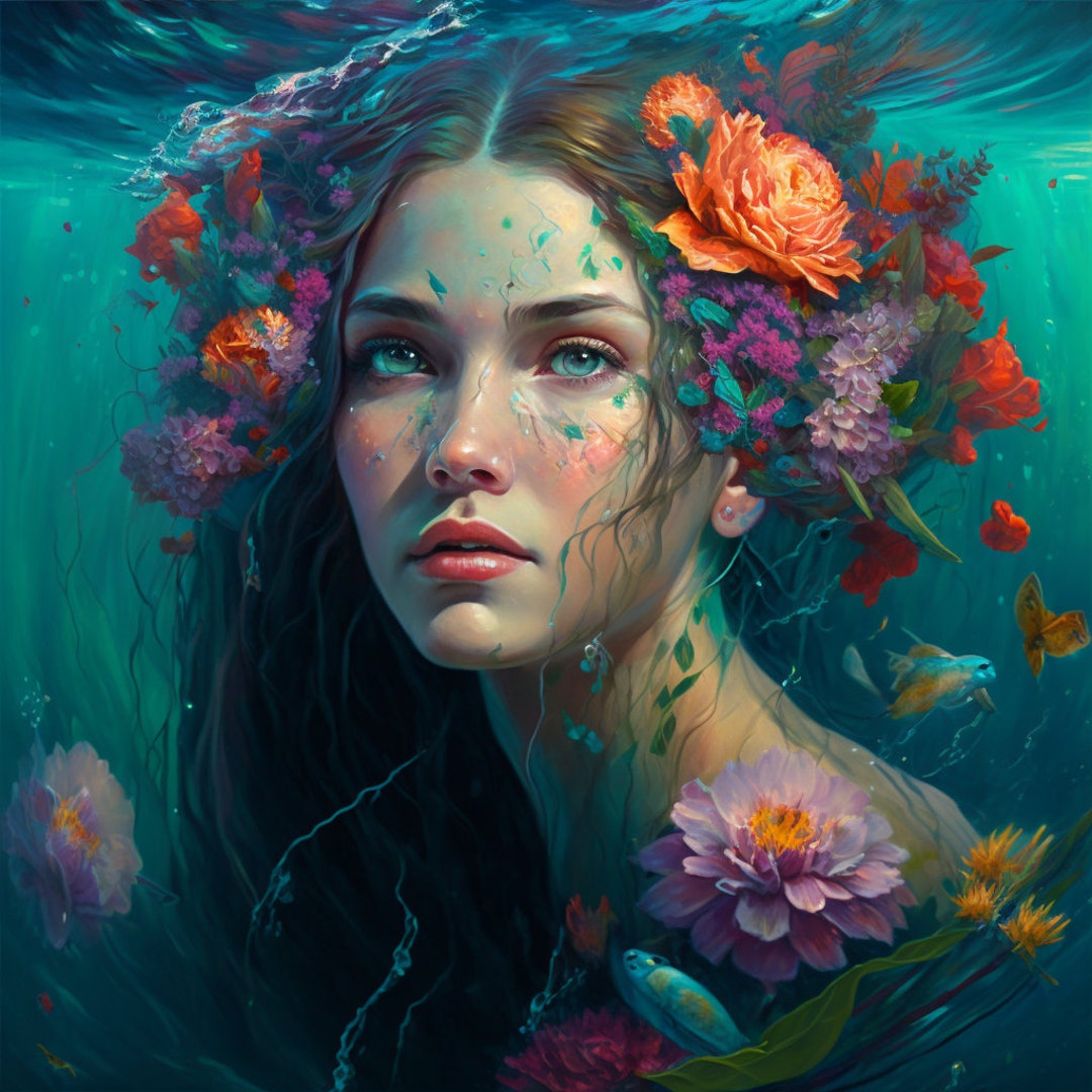 Woman of the Sea / Printable Digital Art / Use as Printable Poster