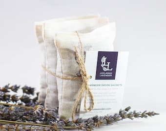 Lavender Dryer Sachets - Dryer Bags - Natural Laundry Softener - Drawer Freshener - Lavender Buds - Handmade -Aromatherapy -Made in Michigan