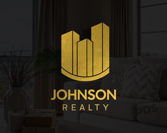 Real Estate Logo, Realtor Logo, Development Logo, Skyscraper Logo, Building Logo, Construction Logo, Golden Logo, Broker Logo, Premade Logo