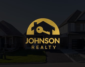 Real Estate Logo, Realtor Logo, Insurance Logo, Real Estate Agent Logo, House Logo, Key Logo, Gold Logo, Roofing Logo, Premade Logo