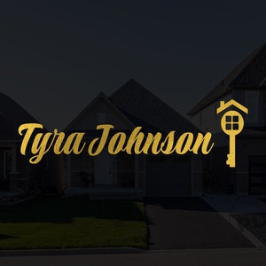 Real Estate Logo, Realtor Logo, Minimal Logo, Real Estate Agent Logo, House Logo, Key Logo, Gold Logo, Broker Logo, Premade Logo, Key Logo