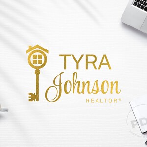Real Estate Logo, Realtor Logo, Minimalist Logo, Real Estate Agent Logo, Key Logo, House Logo, Gold Logo, Broker Logo, Premade Logo