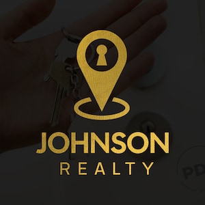 Immobilienmakler Logo, Immobilienmakler Logo, Map Pin Logo, Leasing Agent Logo, Keyhole Logo, Location Pin Logo, Goldenes Logo, Brokerage Logo, Premade Logo