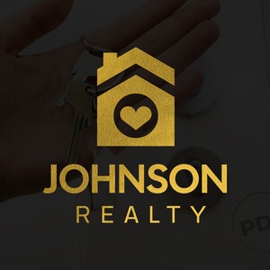 Real Estate Logo, Realtor Logo, Leasing Agent Logo, Real Estate Agent Logo, House Logo, Heart Logo, Gold Logo, Broker Logo, Premade Logo