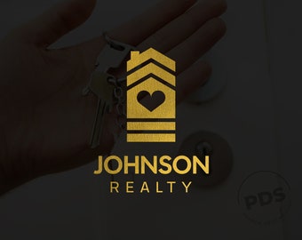 Real Estate Logo, Realtor Logo, Leasing Agent Logo, Real Estate Agent Logo, House Logo, Heart Logo, Gold Logo, Broker Logo, Premade Logo