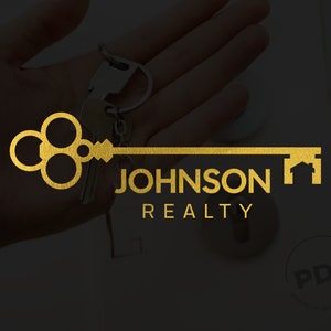 Real Estate Logo, Realtor Logo, Minimalist Logo, Real Estate Agent Logo, Key Logo, House Logo, Gold Logo, Broker Logo, Premade Logo