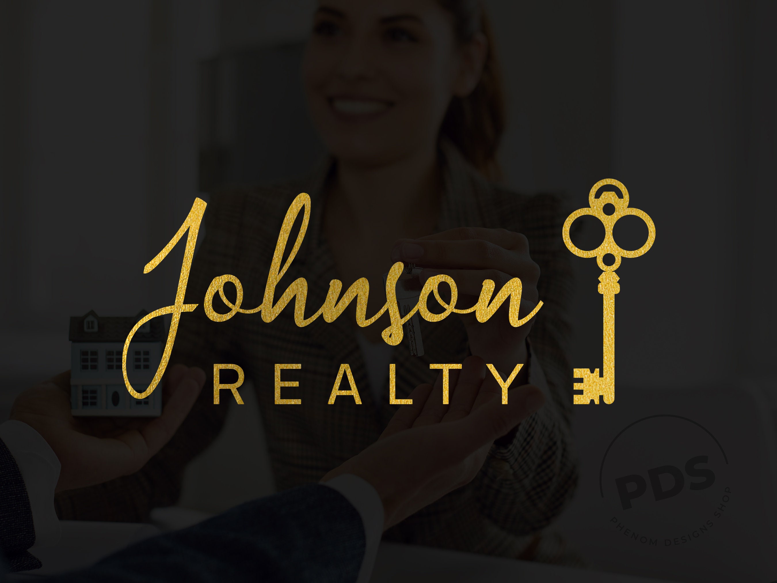 Real Estate Logo, Realtor Logo, Minimalist Logo, Real Estate Agent Logo, Key Logo, Name Logo, Gold Logo, Broker Logo, Premade Logo