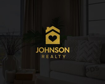 Real Estate Logo, Realtor Logo, Leasing Agent Logo, Real Estate Agent Logo, House Logo, Heart Logo, Gold Logo, Broker Logo, Premade Logo