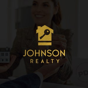 Real Estate Logo, Realtor Logo, Minimalist Logo, Real Estate Agent Logo, Key Logo, House Logo, Gold Logo, Broker Logo, Premade Logo