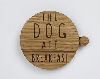 Dog Reminder Slider | Personalized Dog Feeding Tracker | Wood Toggle Chart | Breakfast/Dinner Dog Reminder | Dog Lover Gift