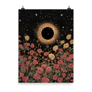 Sol oscuro: póster de papel mate mejorado, Decoración de diseño, Lienzo para decoración de habitaciones