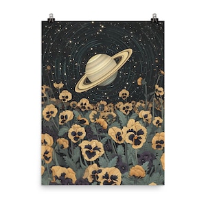 Saturno entre pensamientos, Capricornio, Póster de papel mate mejorado, Decoración de diseño, Lienzo de decoración de habitación