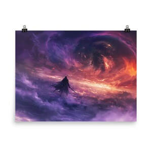Wanderer in the Clouds - Póster de papel mate mejorado, decoración de diseño, lienzo de decoración de habitaciones