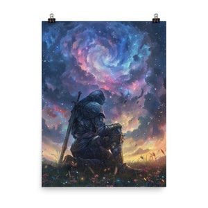 Lone Knight 2: Póster de papel mate mejorado, Decoración de diseño, Lienzo para decoración de habitaciones
