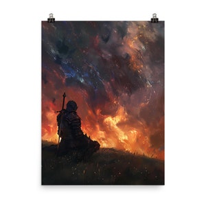 Lone Knight 3: Póster de papel mate mejorado, Decoración de diseño, Lienzo para decoración de habitaciones
