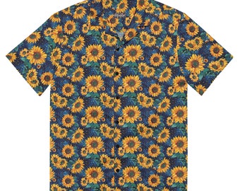 Premium Lightweight Button-Up Shirt "Sunflowers" - Tropical Art Exclusive Drop Collection