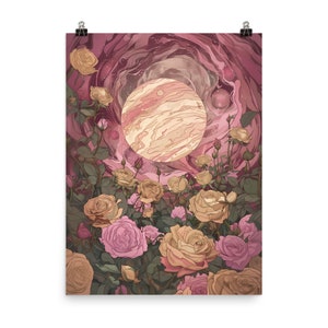 Venus entre las rosas - Libra - Póster de papel mate mejorado, decoración de diseño, lienzo de decoración de habitaciones