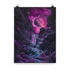 Crystal Falls: póster de papel mate mejorado, Decoración de diseño, Lienzo para decoración de habitaciones