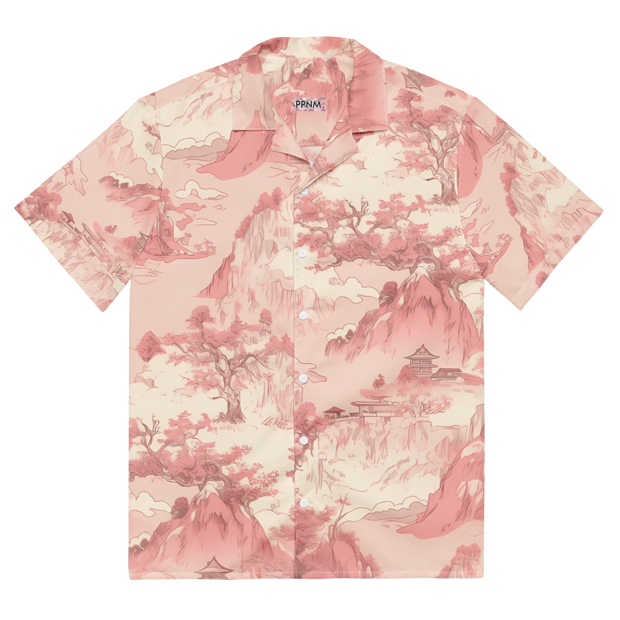 Premium lichtgewicht overhemd met knoopsluiting "Cherry Blossom" - exclusieve Mountains Drop-collectie