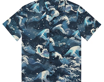 Premium Lightweight Button-Up Shirt "Rolling Waves" - Waves Exclusive Drop Collection