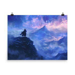 Hill Wizard: póster de papel mate mejorado, Decoración de diseño, Lienzo de decoración de habitación