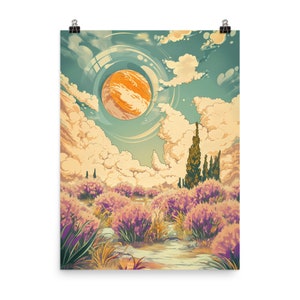 Mercurio entre la lavanda - Géminis - Cartel de papel mate mejorado, decoración de diseño, lienzo de decoración de la habitación