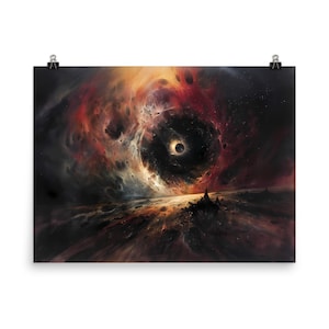 Mirada oscura: póster de papel mate mejorado, Decoración de diseño, Lienzo para decoración de habitaciones
