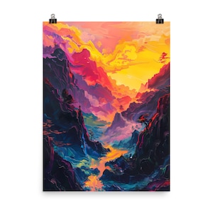 El valle: póster de papel mate mejorado, Decoración de diseño, Lienzo para decoración de habitaciones