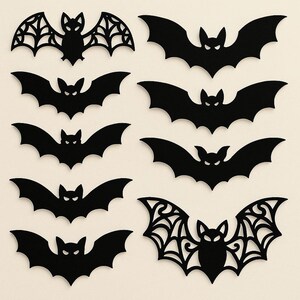 Halloween Bat SVG Bundle | Spooky Bat Cut File for Cricut | Bat Silhouette Dxf Png Pdf | Halloween Decor Laser Cut File | Instant Download image 2