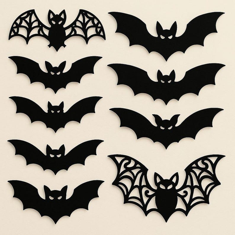 Halloween Bat SVG Bundle | Spooky Bat Cut File for Cricut | Bat Silhouette Dxf Png Pdf | Halloween Decor Laser Cut File | Instant Download image 2