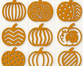 Pumpkin Door Hanger SVG Bundle | Fall Porch Sign | Thanksgiving Door Decor | Halloween Laser Cut Files | Autumn Farmhouse SVG