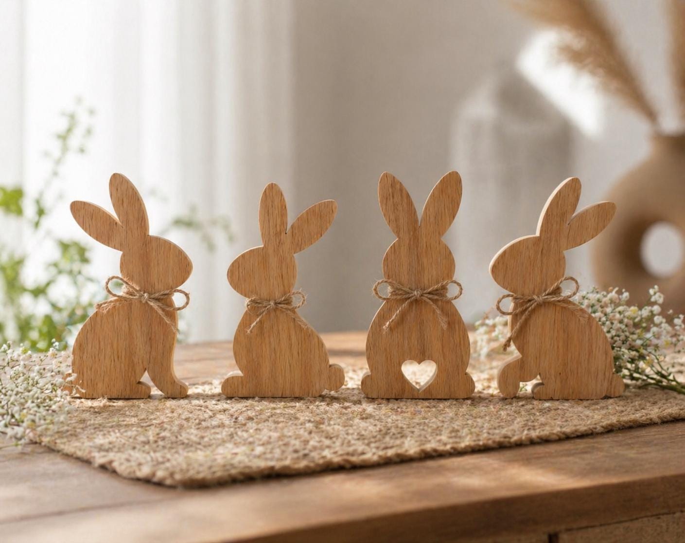 Easter Bunny SVG Bundle | Wooden Bunny Silhouette SVG | Rabbit Cut File ...