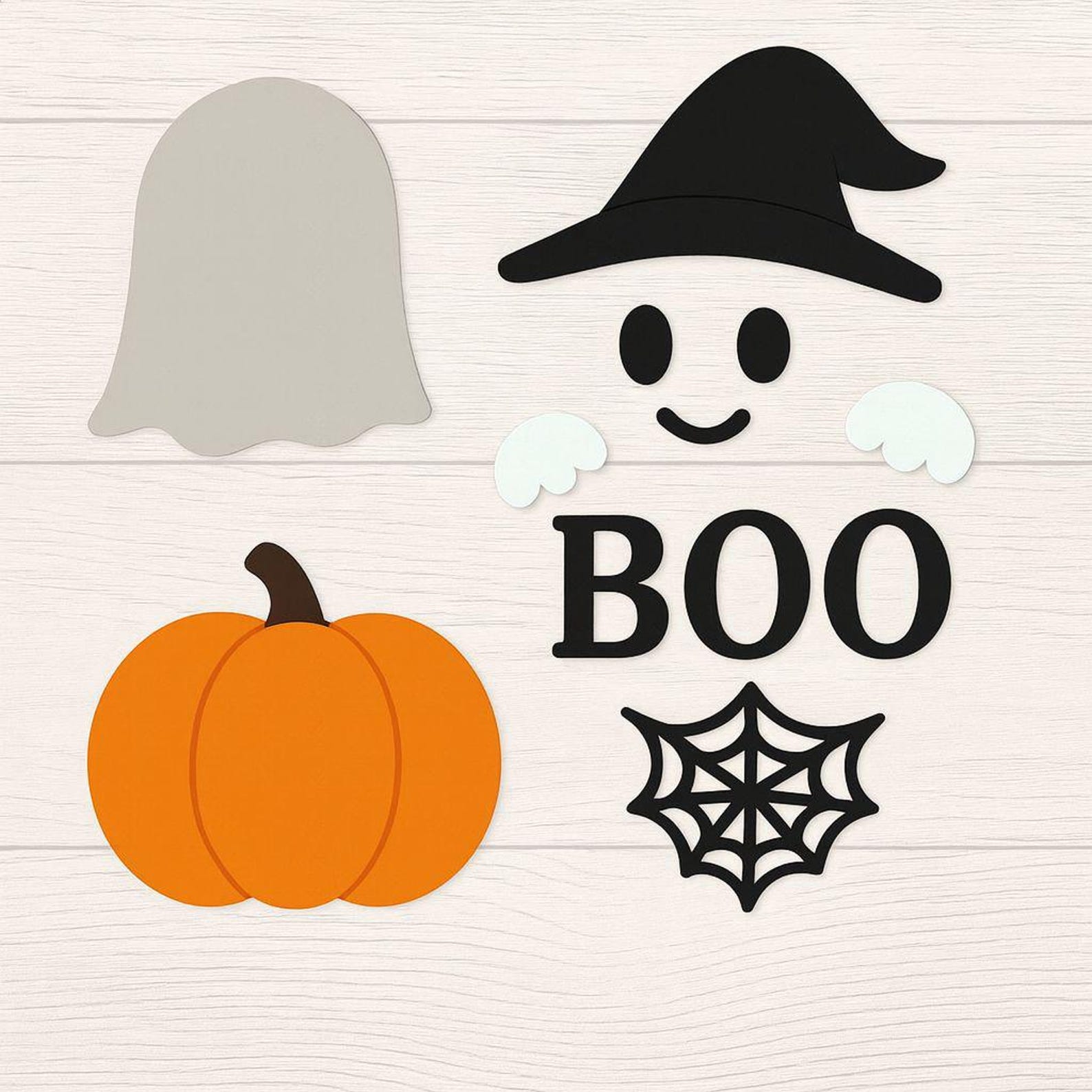 Halloween Ghost Pumpkin Door Hanger SVG | Boo Sign SVG Cut File ...