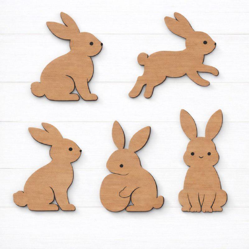 Easter Bunny SVG Bundle | Wooden Bunny Cut Files | Laser Cut Rabbit SVG ...