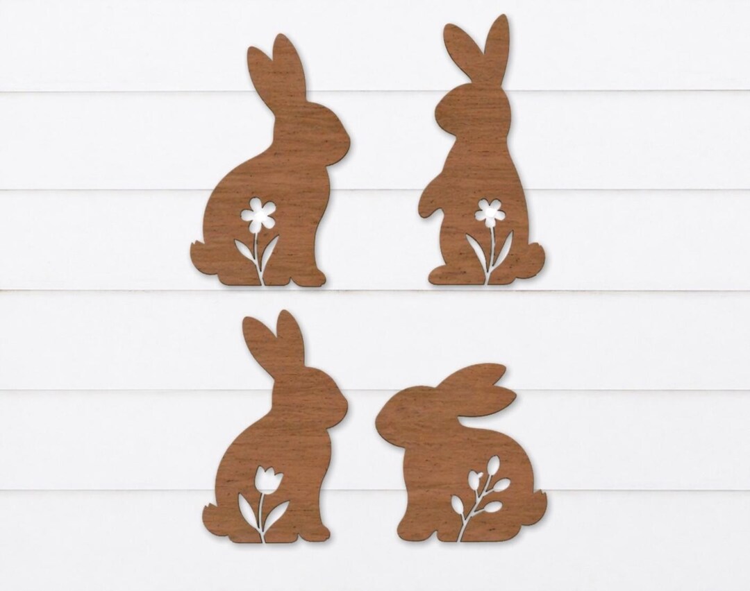 Easter Bunny SVG Bundle | Wooden Bunny Cut File | Laser Cut Rabbit SVG ...