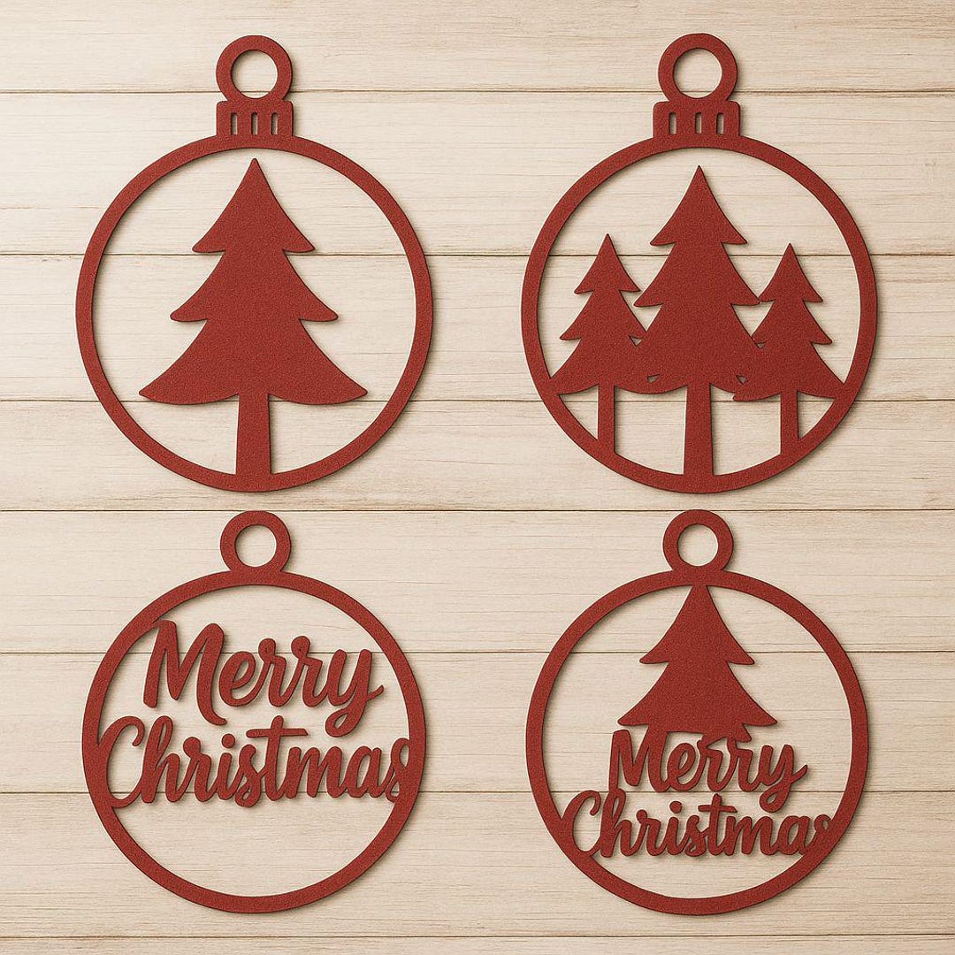 Christmas Ornament SVG Bundle | Laser Cut Bauble Ornament | Merry ...