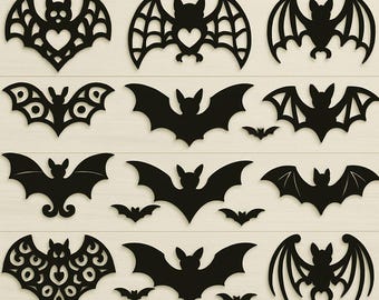 Halloween Bat SVG Bundle | Spooky Bat Cut File for Cricut | Bat Silhouette Dxf Png Pdf | Halloween Decor Laser Cut File | Instant Download
